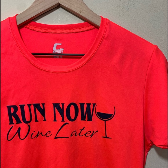 Run Now Wine Later Tech Tee NWOT - Picture 2 of 15
